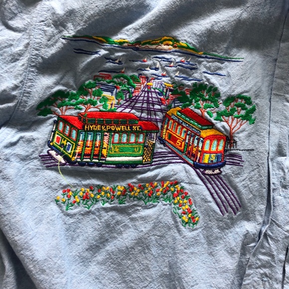 trolley embroidered chambray shirt - Picture 6 of 7